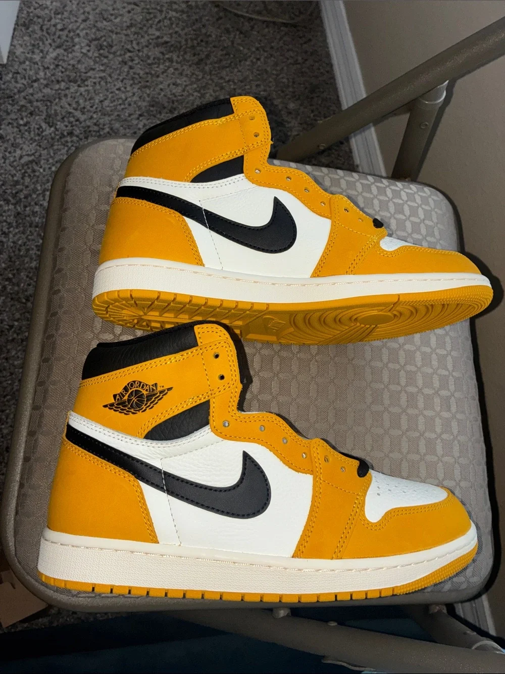 Jordan Men’s High-Top Sneakers in Yellow/White/Black